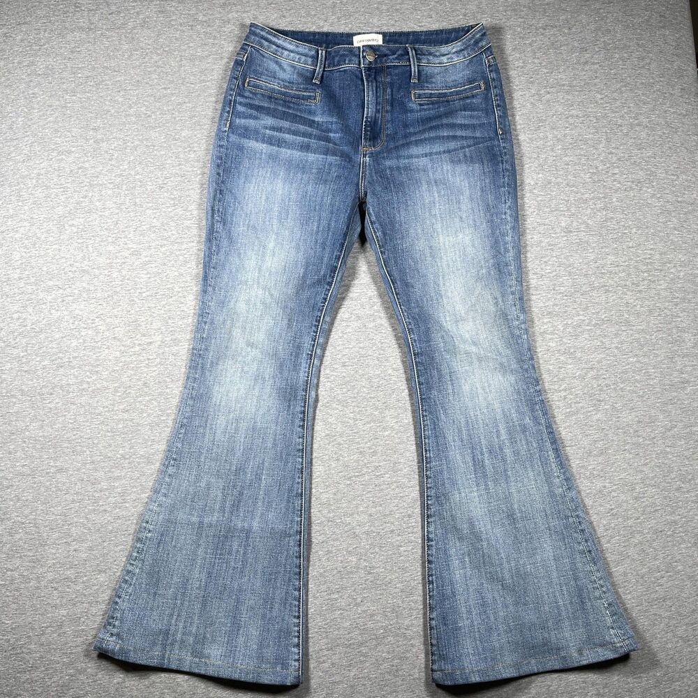 Driftwood Farrah Jeans Womens 31 Blue Denim Flared High Rise Light Wash